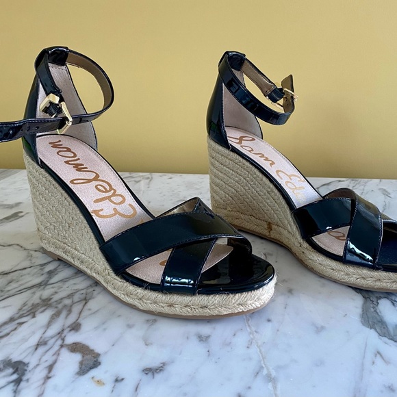 Sam Edelman Black “Brenda@ Wedge Sandals size 9 - Picture 3 of 5